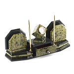 Настольный письменный набор из змеевика с часами и таблетницей Successful Leader варинант исполнения - 2 | Loft Concept в Твери