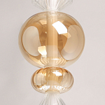 Подвесной светильник с вертикальной композицией из прозрачных и янтарных стеклянных шаров и ромбов Gabriel Scott Luna варинант исполнения - 6 | Loft Concept в Твери