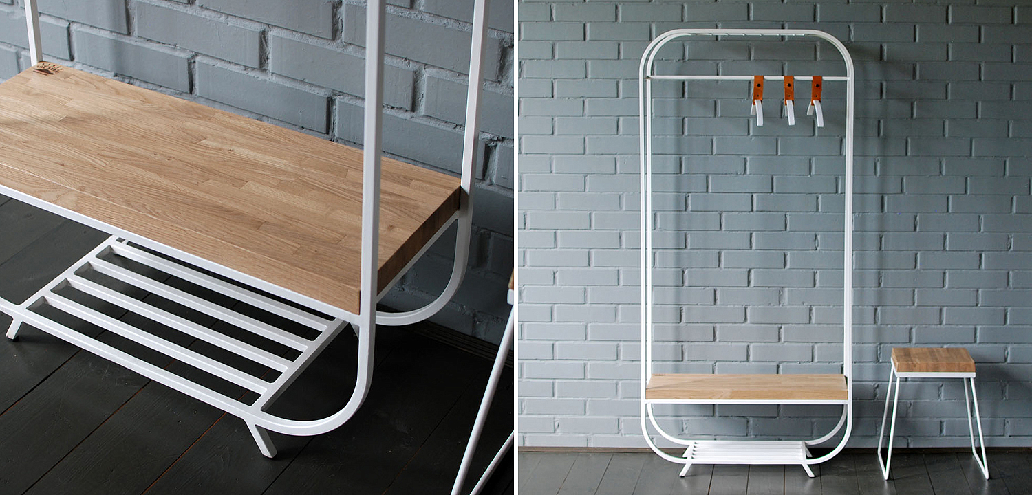 Рейл Franks Industrial Metal Rust Clothes Rail Рейл Franks Industrial Metal Rust Clothes Rail - Loft-Concept в Твери