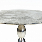 Кофейный столик с рельефной столешницей из металла Aplika Silver варинант исполнения - 4 | Loft Concept в Твери