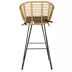 Стул барный с ротанговым плетением Half Bar Chair with Wicker с подлокотниками варинант исполнения - 5 | Loft Concept в Твери