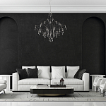 Люстра с тонким металлическим каркасом цвета хром Quasar варинант исполнения - 5 | Loft Concept в Твери