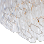 Люстра подвесная многослойная с прозрачными хрустальными трубками и золотистым каркасом Hexagon Tube Light варинант исполнения - 3 | Loft Concept в Твери