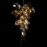 Люстра подвесная вытянутой формы с плафонами из стекла и металла с двумя вертикальными подвесками Gilded Mirage  варинант исполнения - 8 | Loft Concept в Твери