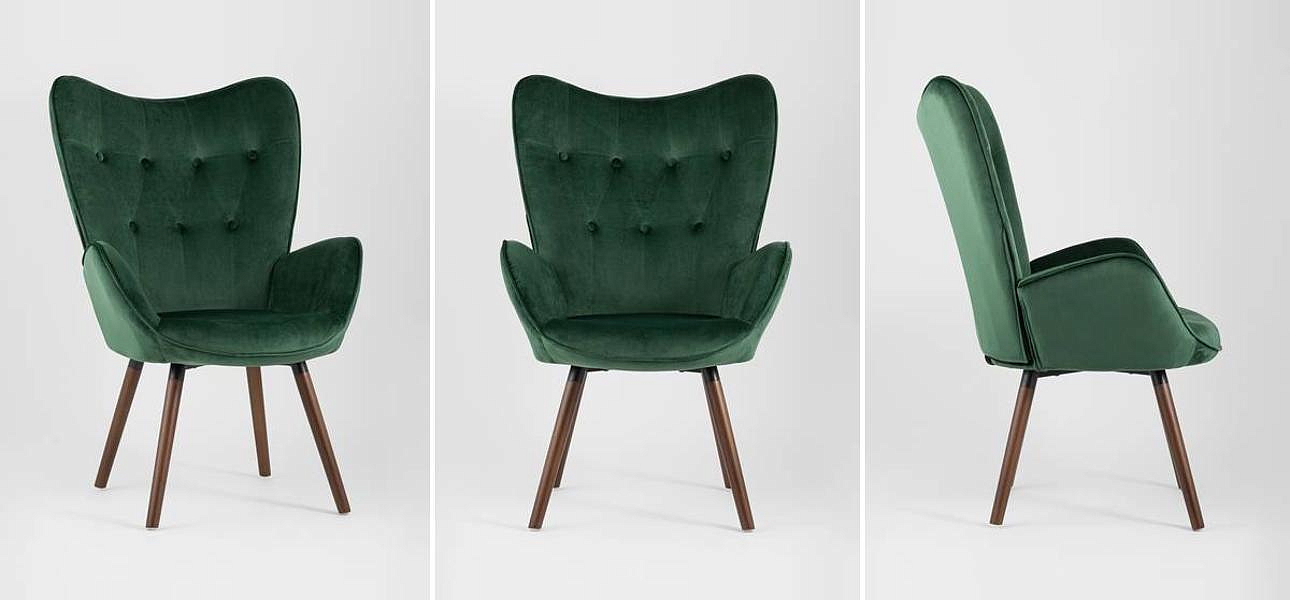 Полукресло Зеленый Велюр Grandee Chair Полукресло Зеленый Велюр Grandee Chair - Loft-Concept в Твери