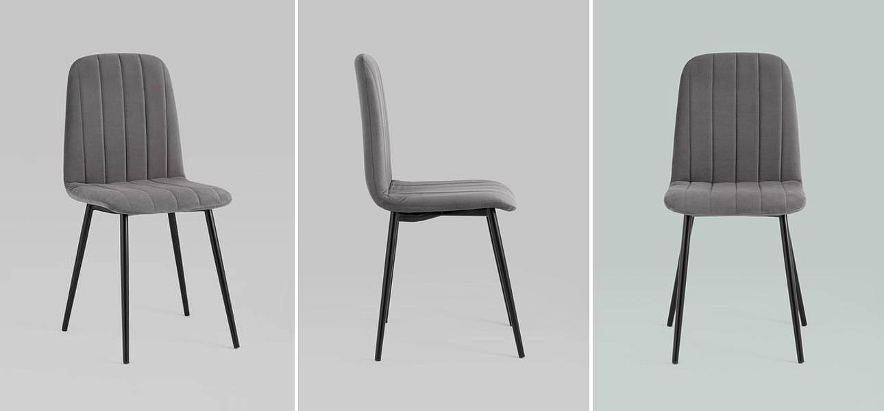 Стул Easy Chair Велюр Темно-Серый цвет Стул Easy Chair Велюр Темно-Серый цвет - Loft-Concept в Твери