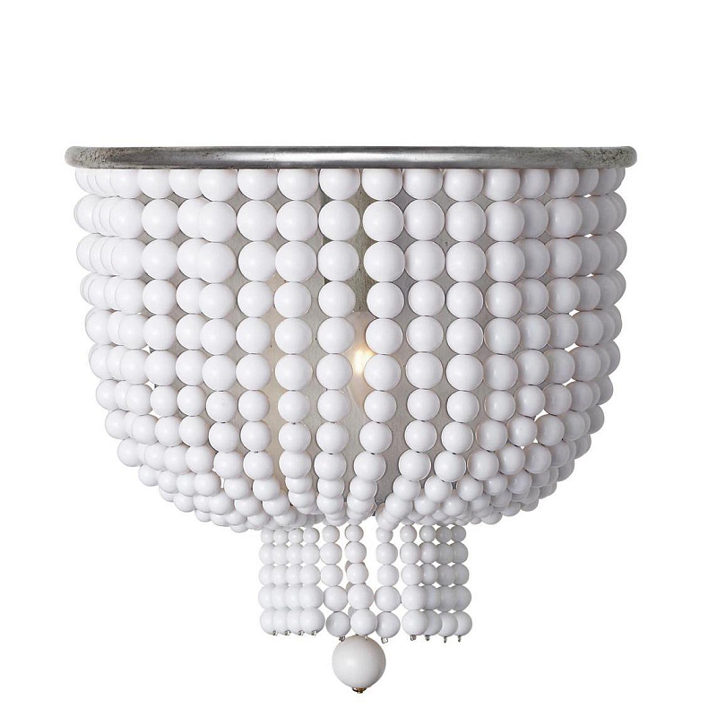Бра JACQUELINE WHITE SCONCE Белый Латунь Серебряный Бра JACQUELINE WHITE SCONCE Белый Латунь Серебряный в Твери | Loft Concept