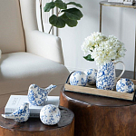  Набор керамических шаров с синей росписью Oriental Blue & White Ornament Vases варинант исполнения - 4 | Loft Concept в Твери