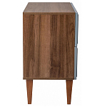 Тумба прикроватная серая из массива бука с 2-мя ящиками Wenge Light варинант исполнения - 3 | Loft Concept в Твери
