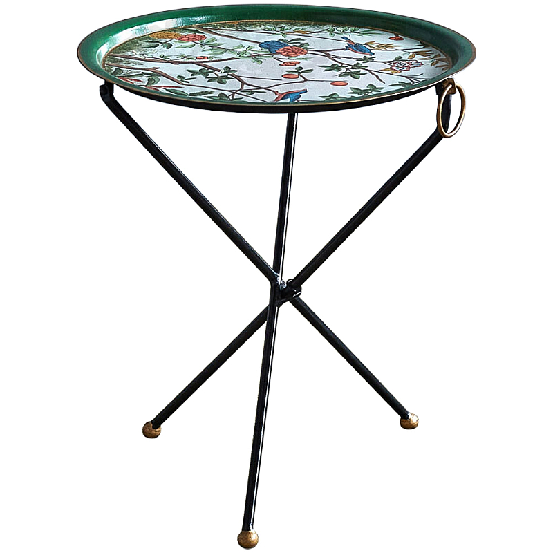 Круглый приставной столик складной Chinoiserie Blooming Garden Side Table Мульти Круглый приставной столик складной Chinoiserie Blooming Garden Side Table Мульти в Твери | Loft Concept
