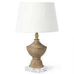 Настольная лампа деревянная с белым абажуром Wooden Table Lamp варинант исполнения - 2 | Loft Concept в Твери