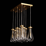 Люстра с 9-ю прозрачными стеклянными плафонами в форме капли Lucid Rain  варинант исполнения - 9 | Loft Concept в Твери