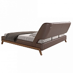 Кровать двуспальная с изголовьем из экокожи шоколадно-коричневого цвета Modern Look варинант исполнения - 3 | Loft Concept в Твери