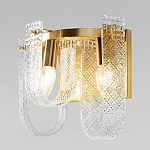 Бра с металлическим основанием золотого цвета и хрустальными подвесками Textured Glass варинант исполнения - 4 | Loft Concept в Твери