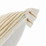 Чехол на подушку горчичного цвета с бахромой и объемным узором Ethnic mix варинант исполнения - 3 | Loft Concept в Твери