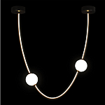 Подвесной светильник в форме дуги с белыми шарообразными плафонами Flos Wireline Lighting варинант исполнения - 3 | Loft Concept в Твери