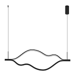 Подвесной светильник волнообразный изогнутый черного цвета 4000К Spiral Lighting варинант исполнения - 3 | Loft Concept в Твери