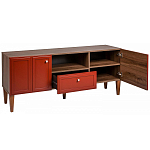 ТВ-тумба красная из массива бука с 2-мя дверками и ящиком Wenge Light варинант исполнения - 4 | Loft Concept в Твери