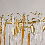 Люстра линейная золотого цвета с декоративными ветвями и длинными стеклянными подвесками в форме сосулек Droplet Chandelier варинант исполнения - 8 | Loft Concept в Твери