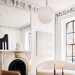 Подвесной светильник в форме шара из белого текстурного стекла Atmosphere варинант исполнения - 4 | Loft Concept в Твери