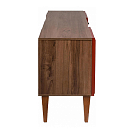 ТВ-тумба красная из массива бука с 2-мя дверками и ящиком Wenge Light варинант исполнения - 3 | Loft Concept в Твери