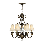Люстра с 7-ю кремовыми текстильными абажурами Hinkley варинант исполнения - 7 | Loft Concept в Твери
