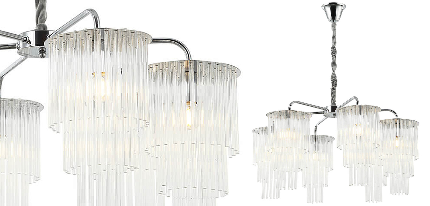 Люстра Harrison Chandelier chrome 6 lamp Люстра Harrison Chandelier chrome 6 lamp - Loft-Concept в Твери