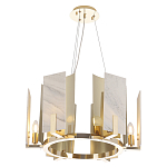 Люстра подвесная круглая с мраморными прямоугольными вставками и золотым основанием Диаметр 55 см Marble square Chandelier варинант исполнения - 1 | Loft Concept в Твери