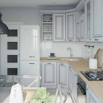 Угловая кухня в стиле Прованс из массива дерева Colombe Provence Kitchen Set варинант исполнения - 2 | Loft Concept в Твери