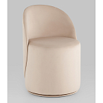 Пуф Loreen со спинкой вращающийся велюр молочный варинант исполнения - 1 | Loft Concept в Твери