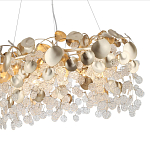 Люстра с декоративными подвесками из прозрачного стекла в форме монеток FAIRYTREE Light варинант исполнения - 9 | Loft Concept в Твери