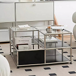 Дизайнерский журнальный стол квадратный с полками Akydy варинант исполнения - 2 | Loft Concept в Твери