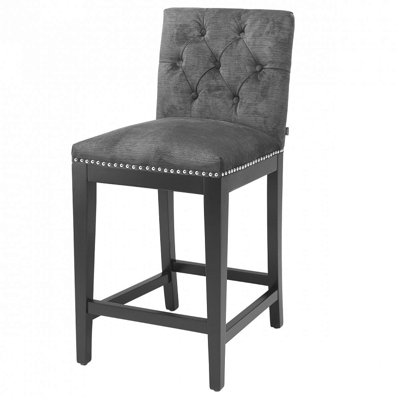 Полубарный стул Eichholtz Counter Stool Domino Серый Черный Никель Полубарный стул Eichholtz Counter Stool Domino Серый Черный Никель в Твери | Loft Concept