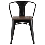 Черный глянцевый стул с сиденьем из натурального дерева TOLIX варинант исполнения - 2 | Loft Concept в Твери