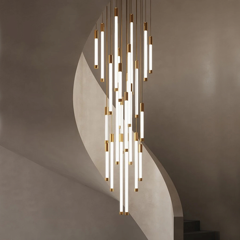 Люстра в современном стиле с 30-ю каскадными светодиодными лампами Golden LED Rain Золотой Белый Люстра в современном стиле с 30-ю каскадными светодиодными лампами Golden LED Rain Золотой Белый в Твери | Loft Concept