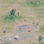 Обои ручная роспись Promenade Special Colourway on pink painted Xuan paper варинант исполнения - 2 | Loft Concept в Твери