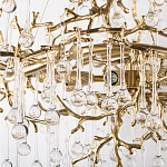 Подвесная люстра в виде ветвей деревьев золотого цвета с прозрачными подвесками-каплями 10 и 14 ламп Droplet Chandelier варинант исполнения - 5 | Loft Concept в Твери
