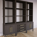 Модульный стеллаж Primo из трех составных элементов Темный орех варинант исполнения - 3 | Loft Concept в Твери