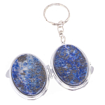 Зеркало брелок карманное двухстороннее из натурального камня Лазурит Stone Mirrors варинант исполнения - 2 | Loft Concept в Твери