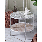 Журнальный столик из натурального дерева в винтажном стиле Openwork Coffee Table варинант исполнения - 6 | Loft Concept в Твери