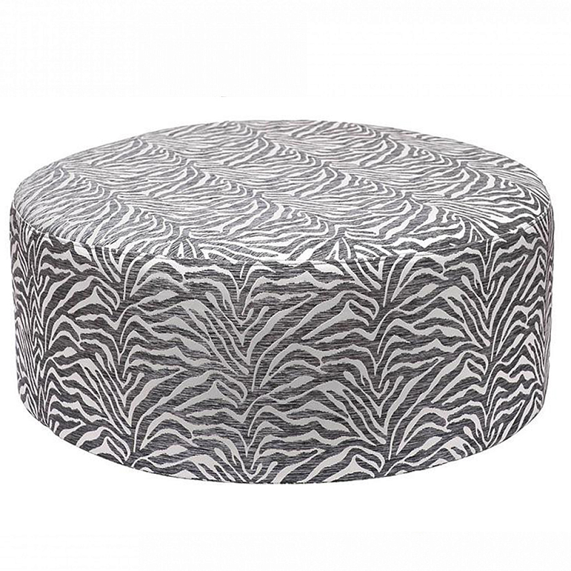 Пуф круглый с принтом Beige Jacquard Бежевый в Твери | Loft Concept 