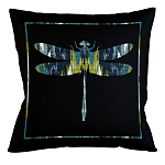 Подушка декоративная стрекоза сине-зеленый узор Ikat Pattern варинант исполнения - 1 | Loft Concept в Твери