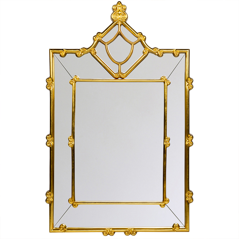 Зеркало прямоугольное Golden Classic Ornament Mirror Золотой в Твери | Loft Concept 