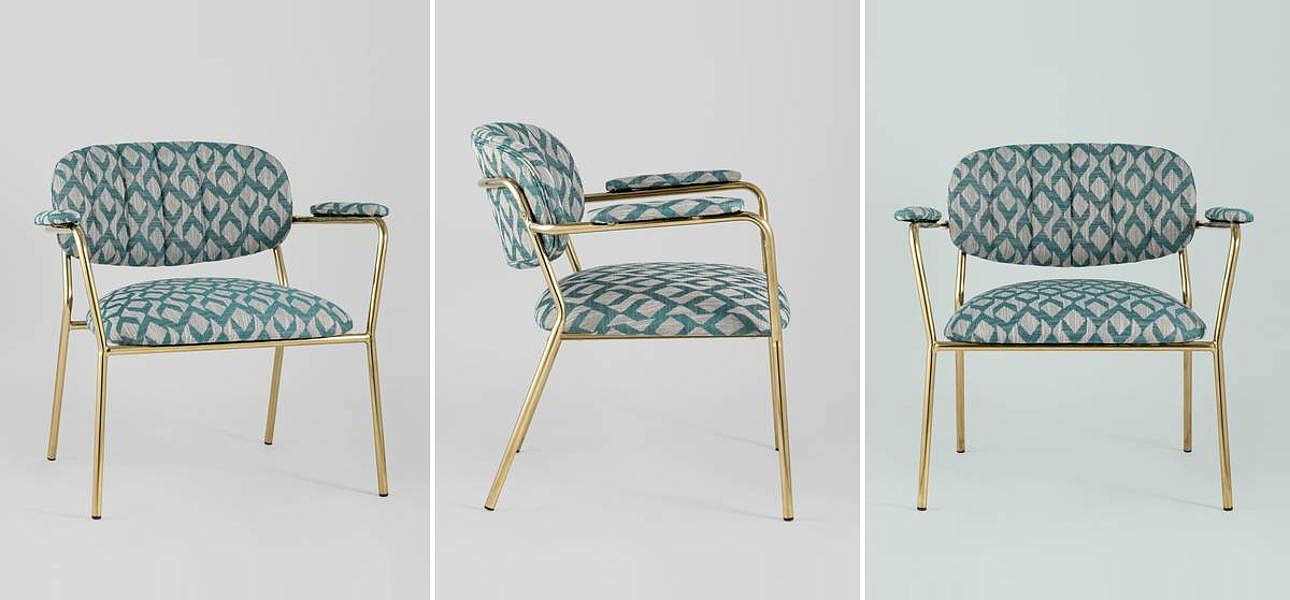 Полукресло Singer Chair Голубой Орнамент Полукресло Singer Chair Голубой Орнамент - Loft-Concept в Твери