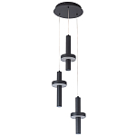 Каскадный светильник с 3-мя плафонами Flos Black Metal Acrylic Trio Hanging Lamp варинант исполнения - 1 | Loft Concept в Твери