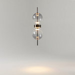 Подвесной светильник с плафоном из стекла с зеркальным градиентом Double Moon варинант исполнения - 6 | Loft Concept в Твери