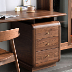 Стол рабочий округлой формы с 3-мя ящиками  Working Moonnut Table варинант исполнения - 7 | Loft Concept в Твери