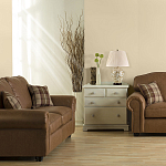 Настольная лампа с фарфоровым основанием бежевого цвета с рисунком и плиссированным абажуром на темной подставке Elstead Lighting варинант исполнения - 11 | Loft Concept в Твери