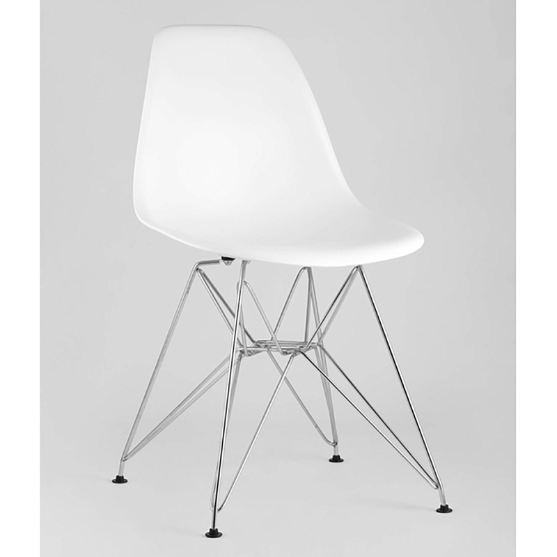 Стул Eames DSR White Белый Серебряный в Твери | Loft Concept 