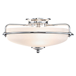 Потолочный светильник со стеклянным плафоном на изогнутых кронштейнах Quoizel  варинант исполнения - 7 | Loft Concept в Твери